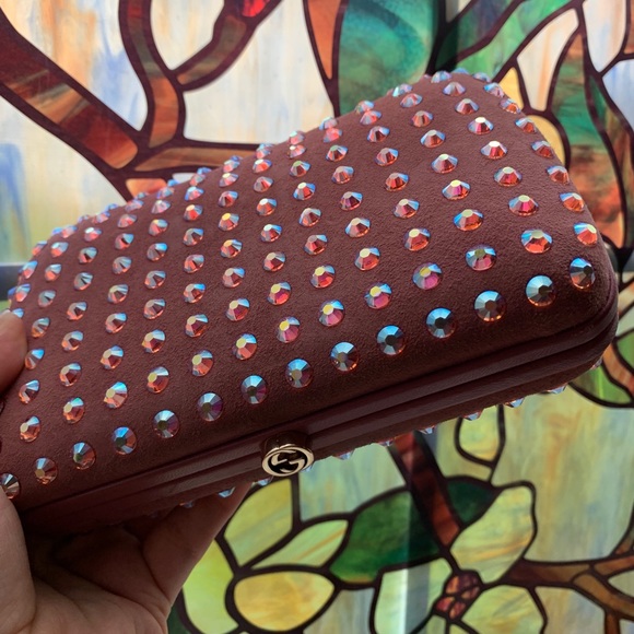 Authentic Rare Gucci Suede Studded Clutch - Picture 1 of 16